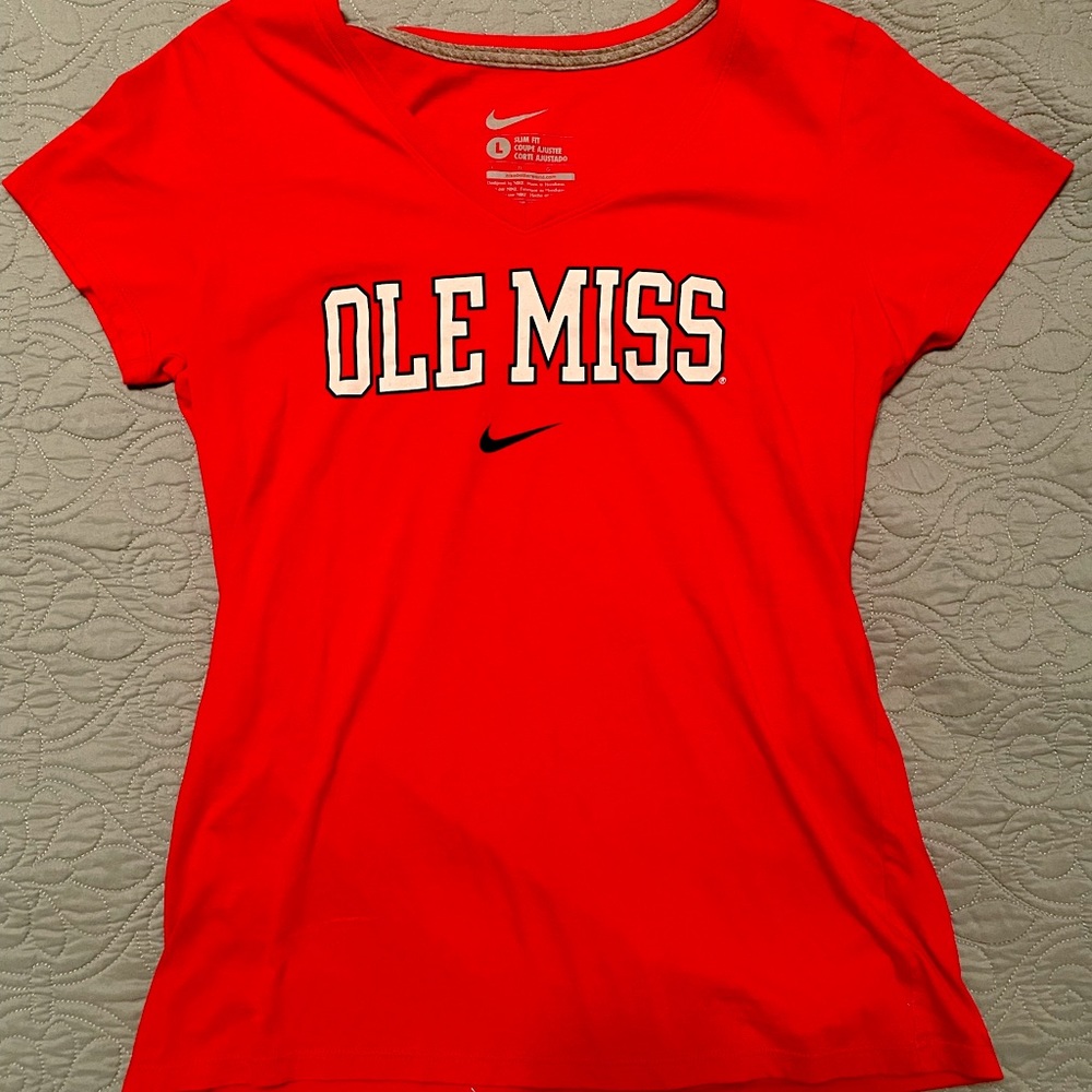 Official NIKE Ole Miss Ladies Tee, V-Neck